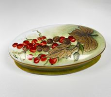 Limoges Porzellan Dose handbemalt mit Goldrand