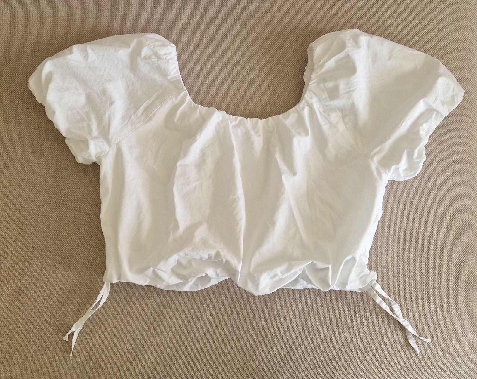 Zara Camicette, T-shirt & Top: ZARA Top Weiss Gr. 164 Puffärmel  – Nuovo (secondo la descrizione) da Appenzell venduto da Top_Top 1