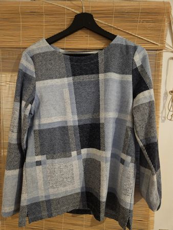 Pull Street One à carreaux bleu, taille 40, bon état