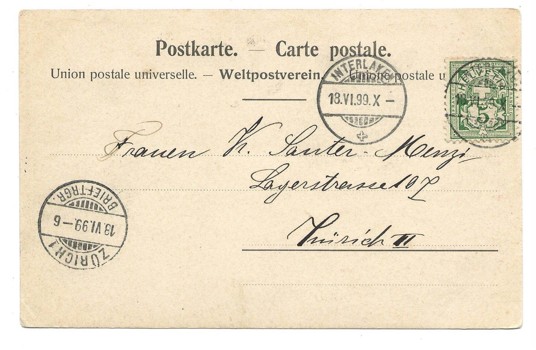 Ansichtskarten: Bern - Stadt - Bärengraben - 1899 – Gebraucht aus Engelburg von Cartophil 1