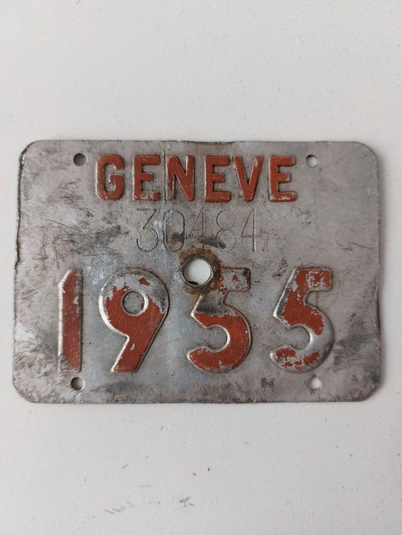 Alte Velonummer GE 55 GENEVE 1955 Plaque Velo Kaufen auf Ricardo