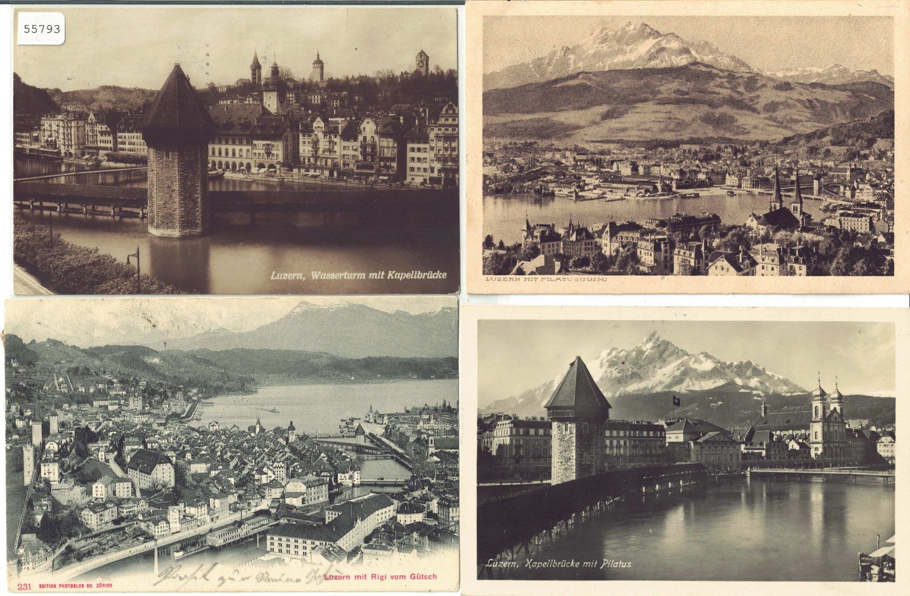 Cartoline postali: 4 AK - Luzern – Usato da Ettingen venduto da Kartenplanet