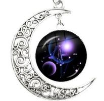 🌙 Zauberhafter Waage-Anhänger im Halbmond inkl. Kette 💫