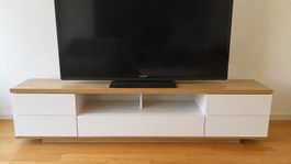 📺 TV-Möbel / Sideboard 200 cm – Weiss / Holz – viel Staurau