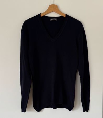 REPEAT Pullover Damen Gr. S M Dunkelblau Navy V-Ausschnitt