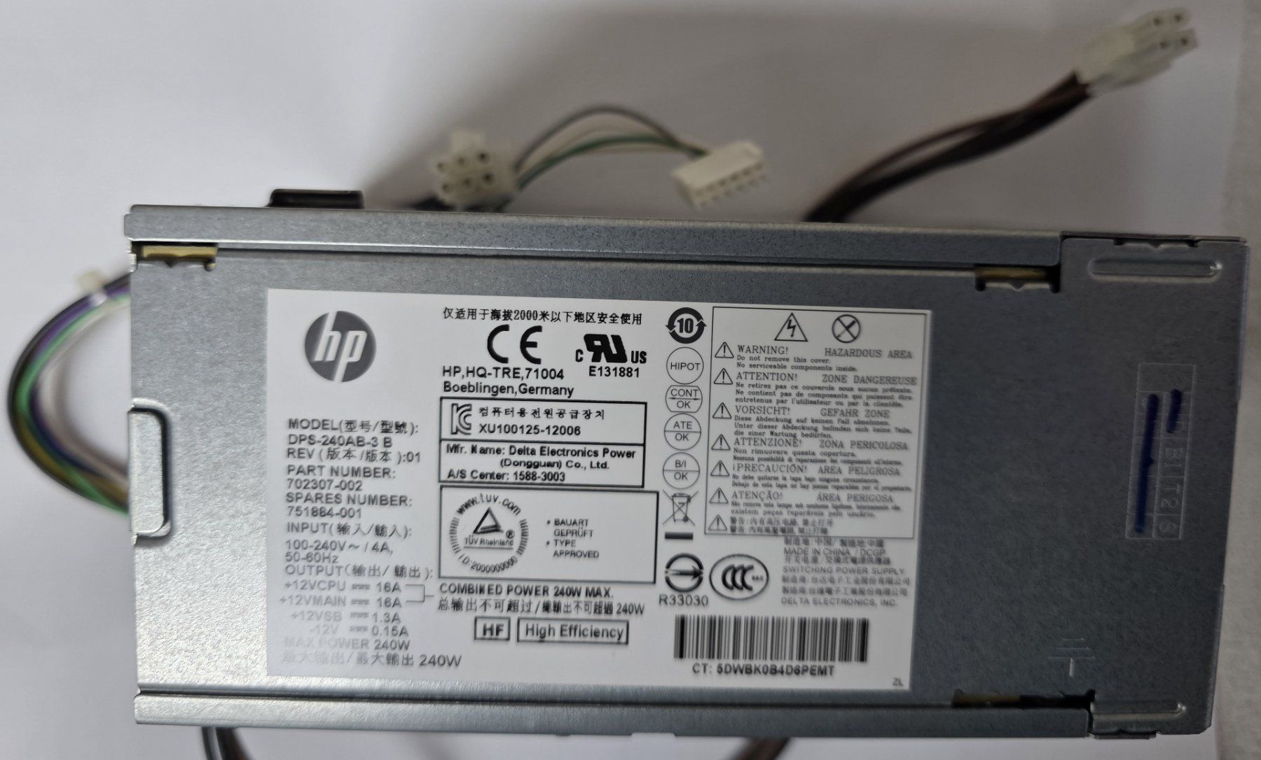 Hewlett Packard Componenti elettronici: Netzteil HP-Computer DPS-240AB-3 B – Usato da Mels venduto da Zeppelin08 1