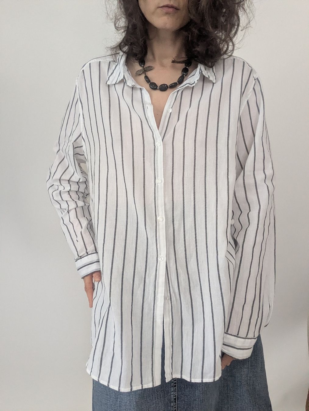 H&M Blusen: Damen Bluse gestreift Grösse L, Baumwolle  – Gebraucht aus Rorschach von olg_5qq2