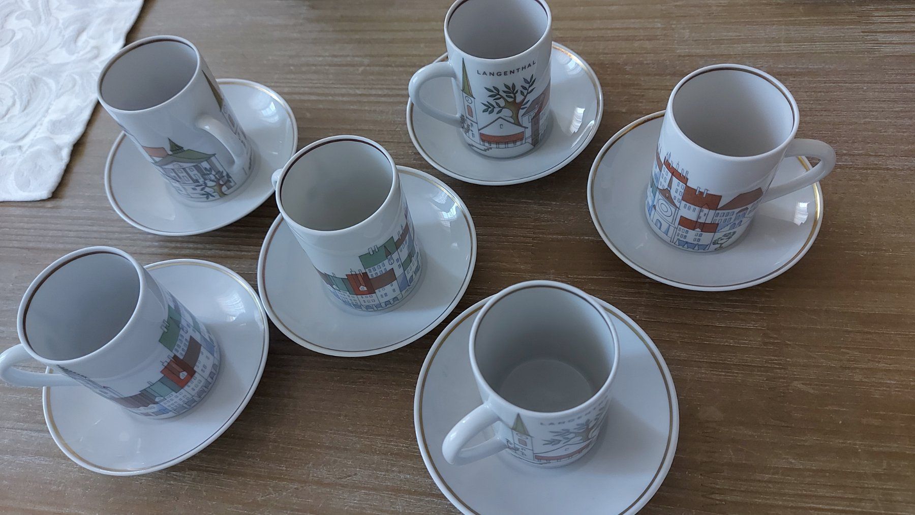 Tazze: Wunderschöne SUISSE LANGENTHAL "CITIES" 6  Espresso – Usato da langenthal venduto da rundholz7