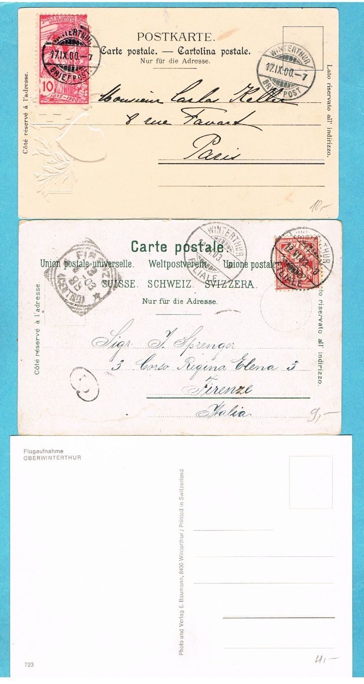 Ansichtskarten: Winterthur 9 Ansichtskarten ab 1898 ! Ab Fr.1! – Gebraucht aus Seedorf von Carabella3 5