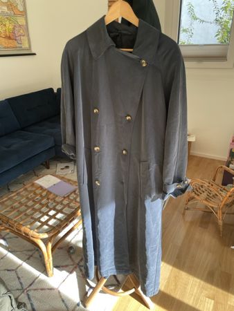 Damen Trenchcoat dunkelblau lange Ausführung gut erhalten