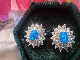 ein Feuerwerk - Ohrstecker in Silber m Opal u Zirkonias wow!