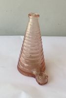 Vintage seltener französischer Vogeltränker Glas blassrosa