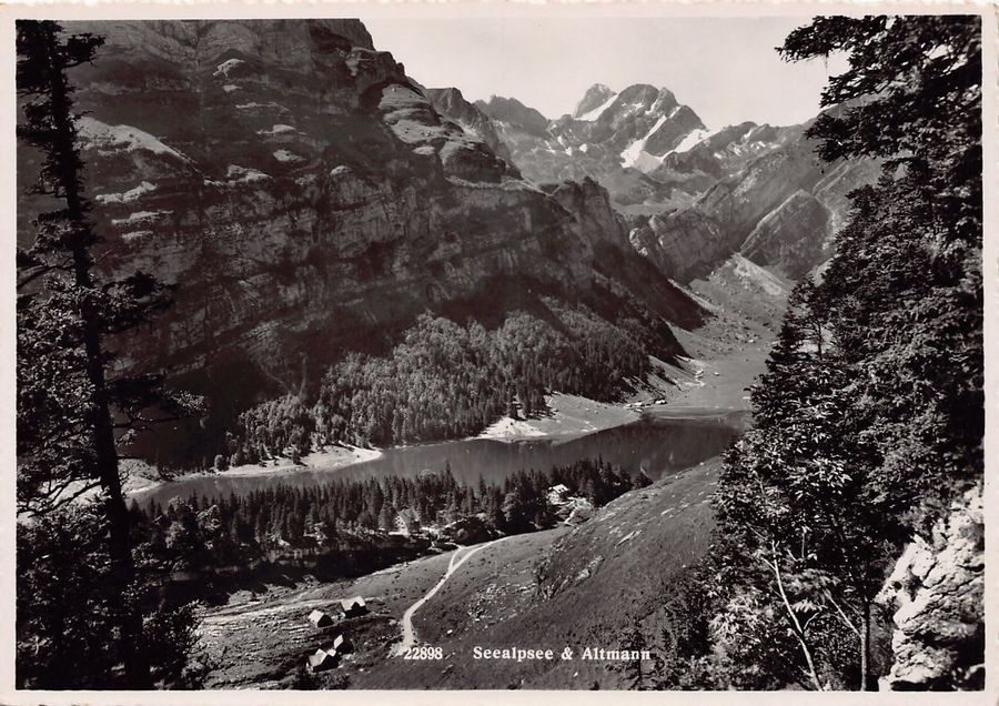 Cartoline postali: Seealpsee & Altmann, datiert 1954 – Usato da Frauenfeld venduto da POML