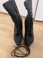 Stiefeletten Schnürung Plateauabsatz Schwarz Grösse 41