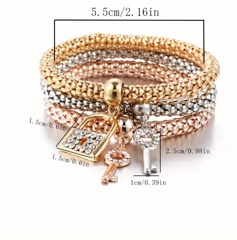 Bracciali & Braccialetti: 3er Set Armband Schloss & Schlüssel – Nuovo e nell'imballaggio originale da Glattbrugg venduto da majuska01 4
