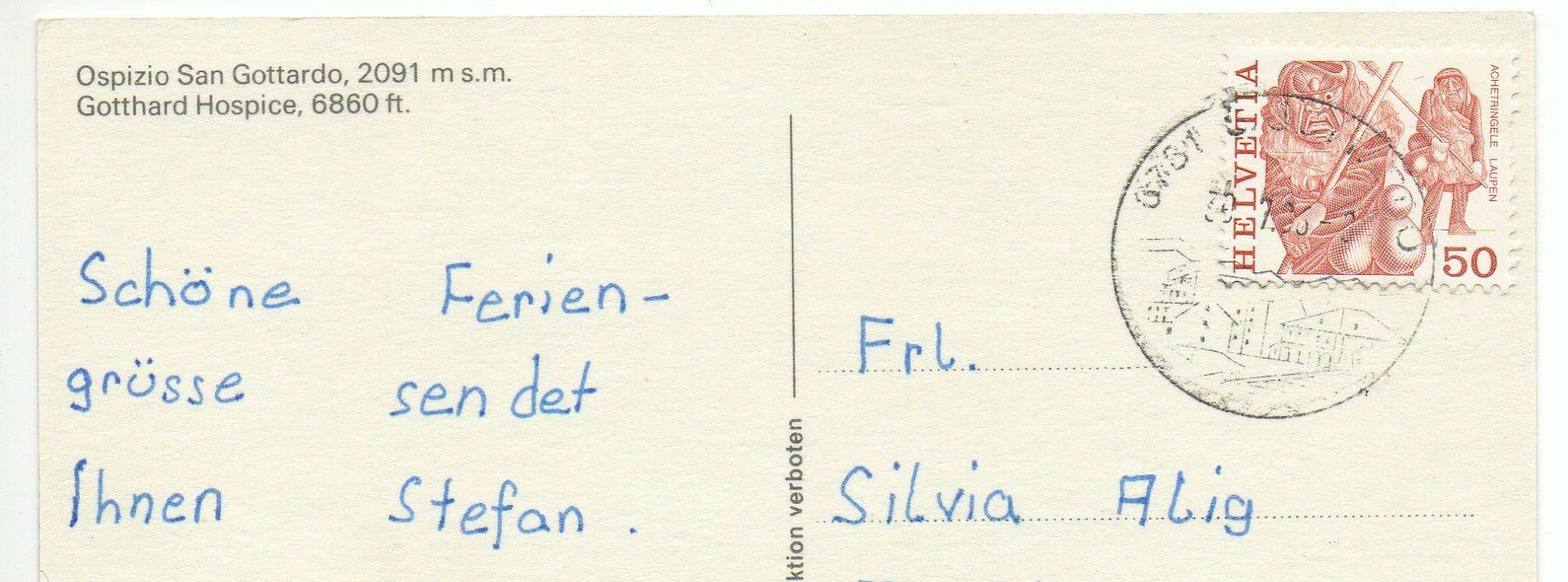 Cartoline postali: ST. GOTTHARD-PASS – Usato da Jona venduto da philajona 1