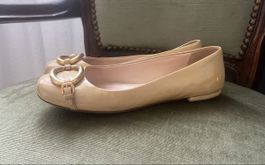 Prada Ballerinas Lackleder Beige Groesse 36.5 