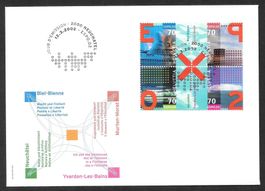 FDC 1041 - 1044 Viererblock Expo ET Neuchâtel 12.03.2002