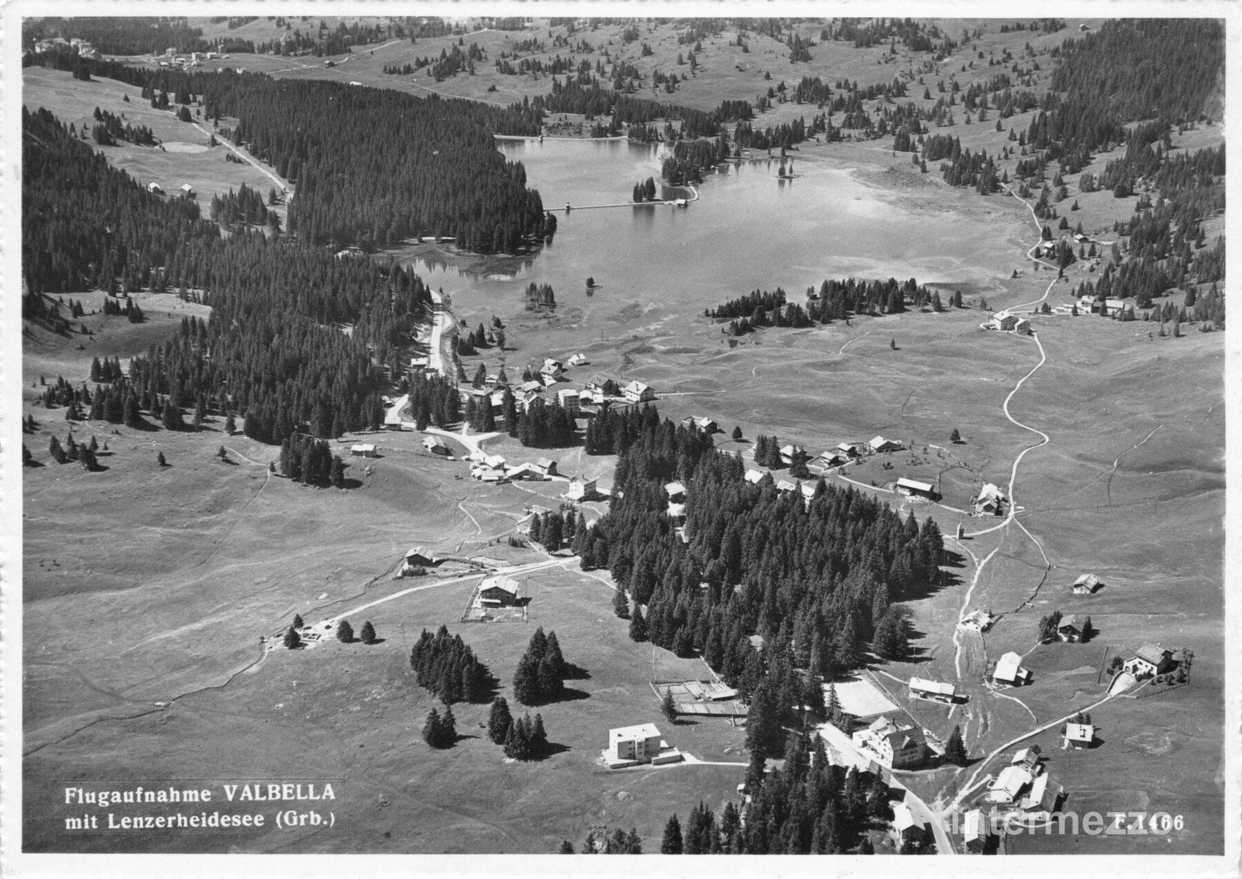 Cartoline postali: Valbella GR // Flugaufnahme Lenzerheidesee Lenzerheide – Usato da Basel venduto da intermezzo12
