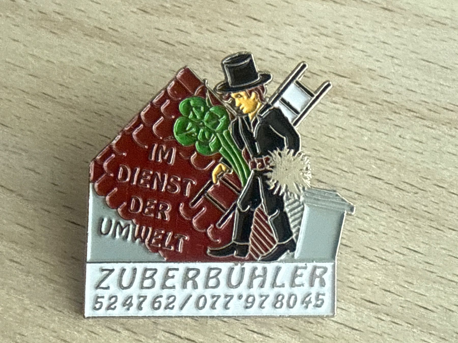 Placchette & Badge: Pin  Zuberbühler  "Im Dienst der Umwelt" – Usato da Glattbrugg venduto da Schweigmatt