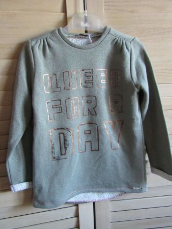 Gr. 116, Sweatshirt in Helloliv/Gold, langer Schnitt