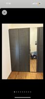 Kleiderschrank dunkelgrau mit Spiegel