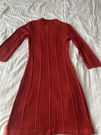 MNG Strickkleid, Grösse S, Rostrot, Wollmischung, Herbst 🍂