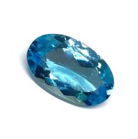 1x Topaze ovale Swiss Blue 15x11mm - Valeur 200.- Fr