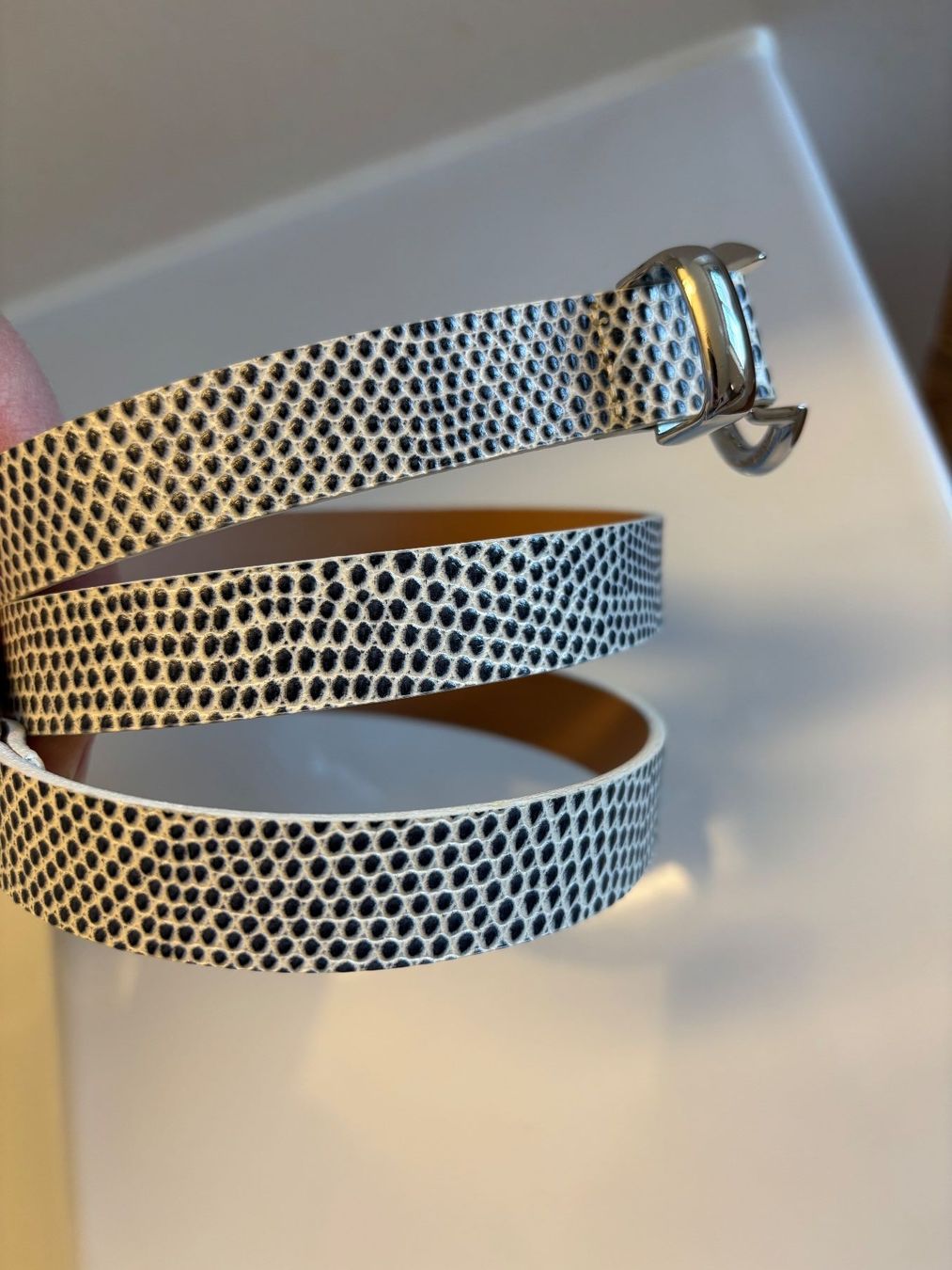 Cinture: Navyboot Gürtel in Schlangenoptik, Silber-Schnalle – Usato da Horgen venduto da uge_pd5p 2