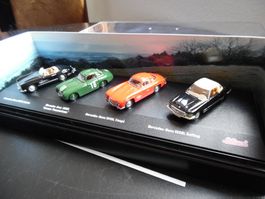 Schuco 4er Set in Vitrine Mercedes Benz 300SL Cabrio Modelle