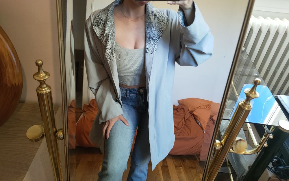 Veste Daxon Bleue Pour Femme - Taille 54/56, Neuve Sans étiquettes, Coupe-vent En Coton