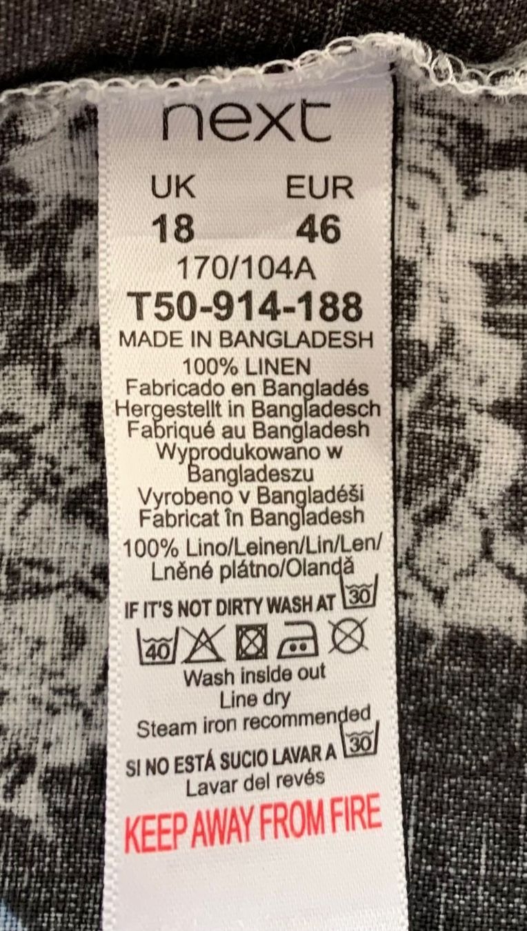 Next Camicette: Next Leinenbluse Grösse 46 bunt blau schwarz – Usato da Nussbaumen AG venduto da brigitebardot 3