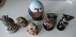 6 Deko Eulen Figuren, verschiedene Grössen