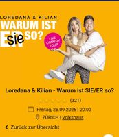 Tickets Loredana & Kilian Comedy Tour Zurich 25.09.2026