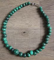 Nachlass: Malachit Edelsteinkette Kette Schmuck 139 Gramm