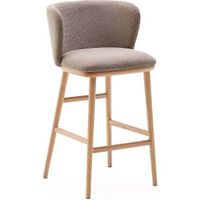 Kave Home Barhocker Ciselia Chenille-Stoff braun