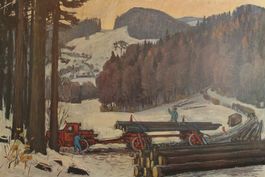 Schulwandbild "Hochwald & Holztransport"