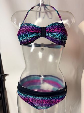 BUFFALO, Bikini, Grösse 36A/B, 36, Farbe Schwarz/Rosa/Blau