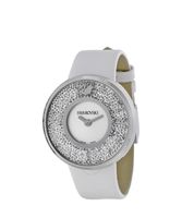 SWAROVSKI CRYSTALLINE WHITE & BLACK DIAL CALFSKIN LEATHER ST