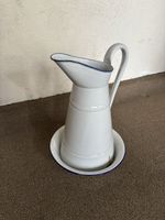 Vintage Emaille Wasch-Krug mit Schüssel Set
