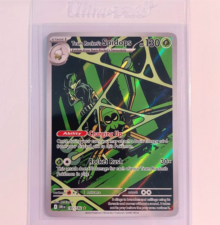 Pokemon Team Rocket's Spidops Art Rare Destined Rivals WOW! (Neu ...