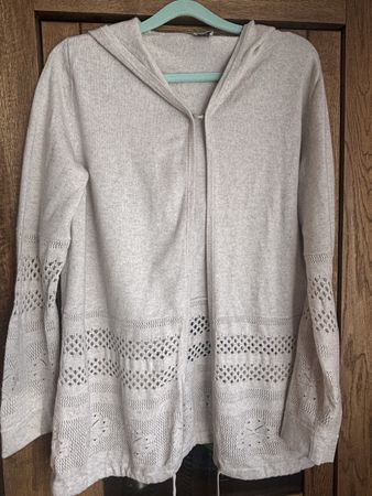 FTC Strickjacke Ajourmuster und Kapuze