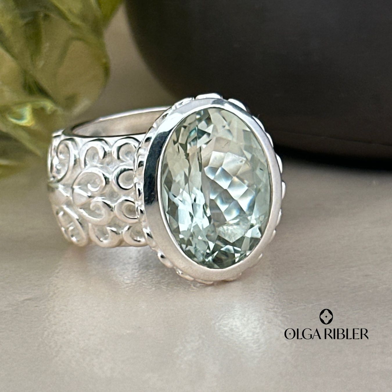 Olga Ribler Anelli: Sterling Silber Ring 925 mit Prasiolith Grösse 57 – Nuovo (secondo la descrizione) da Luzern venduto da byolgaribleroutlet 1
