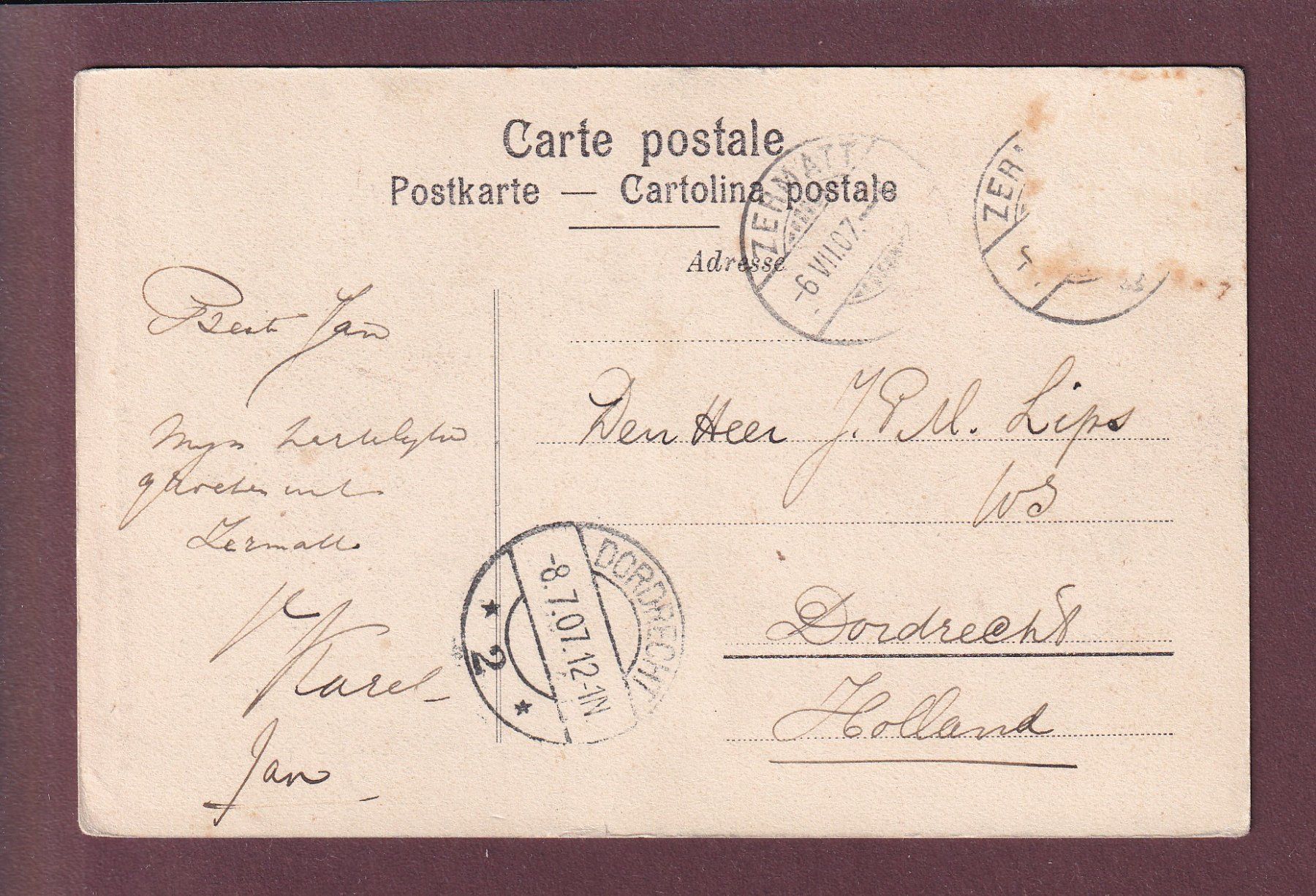 Cartoline postali: Gornergratbahn - MATTERHORN / CERVIN – Usato da Pully venduto da nicecards 1