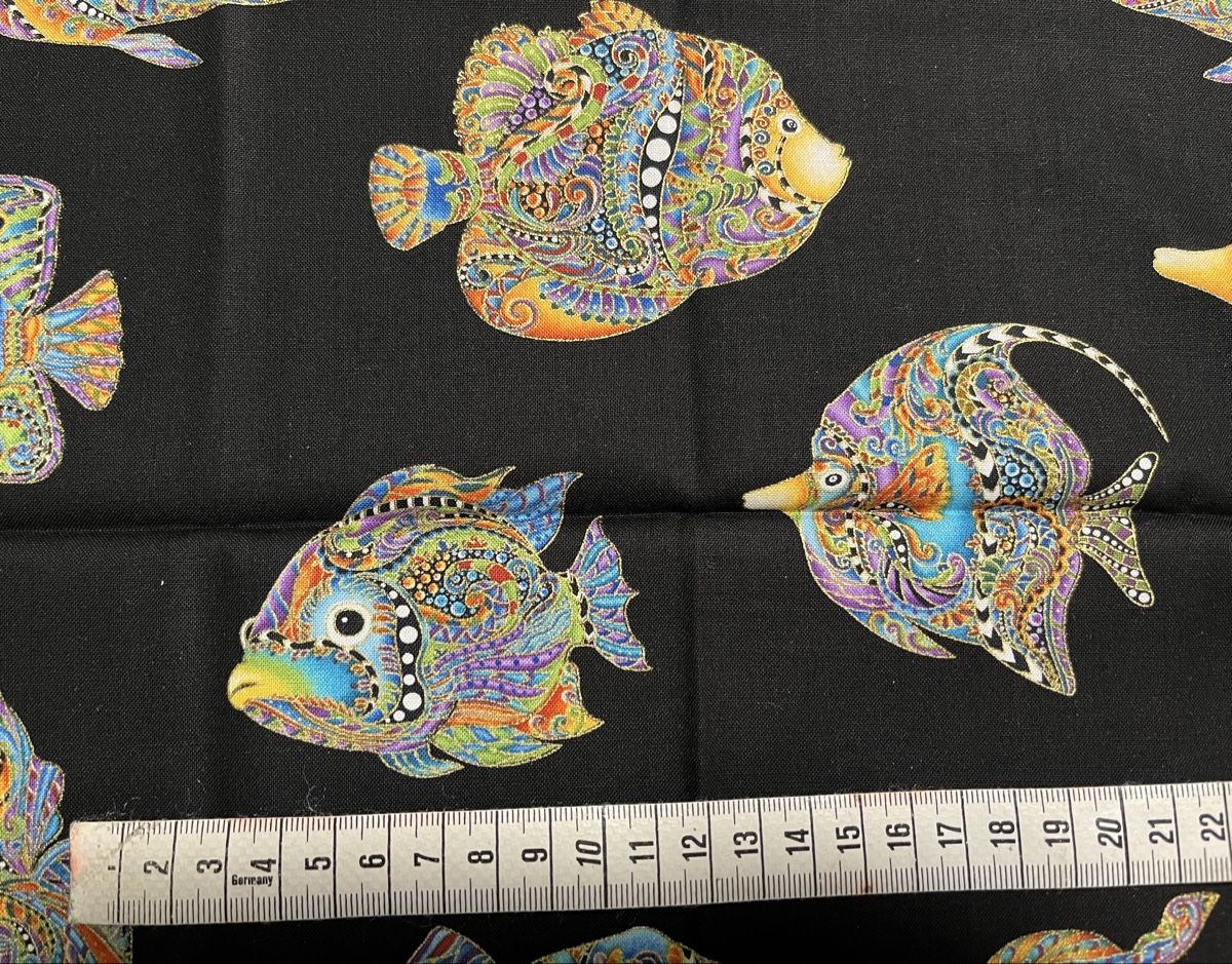 Tessuti: Patchworkstoffe Set9 10 FQ bunt mit Fische – Nuovo (secondo la descrizione) da Seuzach venduto da KreativmitStoff 1