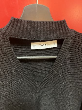Zara Knit Black Sweater, Size S, Cut Out Detail