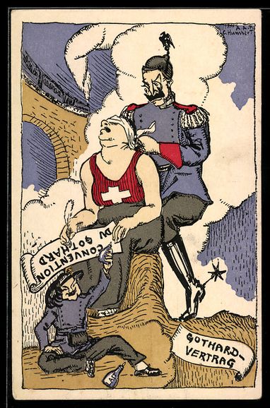 Ansichtskarten: Kaiser Wilhelm II. drängt Schweiz den G – Gebraucht aus Berlin von bartko-reher