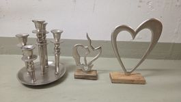 Moderne Deko in Silber-Optik & Holz