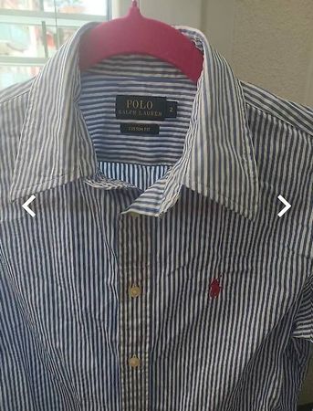 Polo Ralph Lauren Damenhemd  Blau-Weiß gestreift.Grösse:2