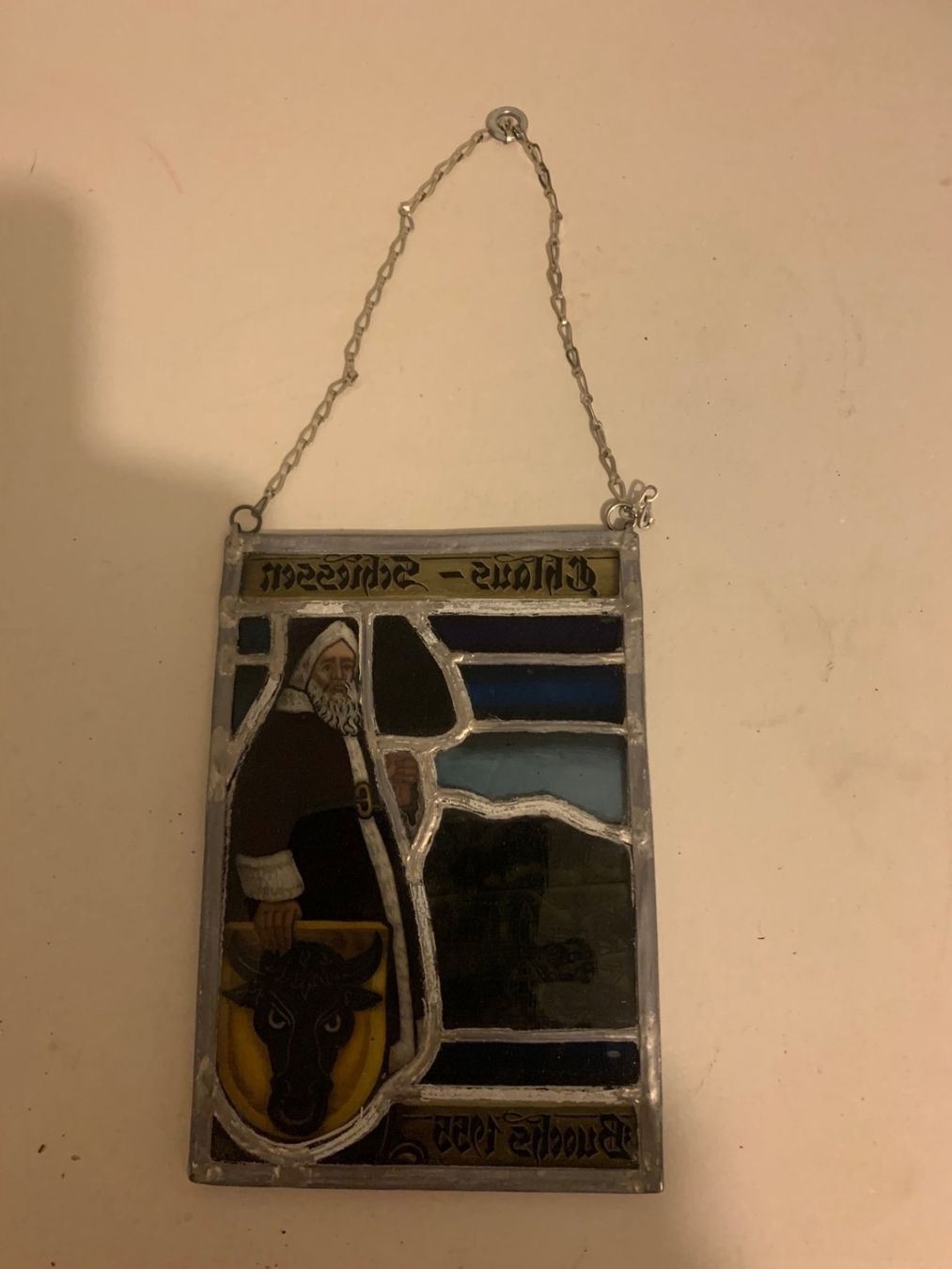 Gläser: Alte Glasmalerei "Chlaus-Schiessen" mit St. Nikolaus – Gebraucht aus Emmen von newdeal1970 2